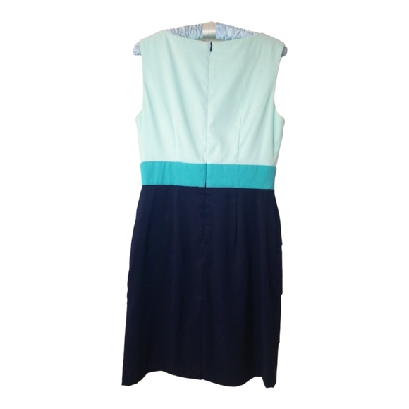 Connected Apparel Cassie Sleeveless Dress; Colorblock: Mint/Aqua/Navy; Size 6 - Picture 2 of 9